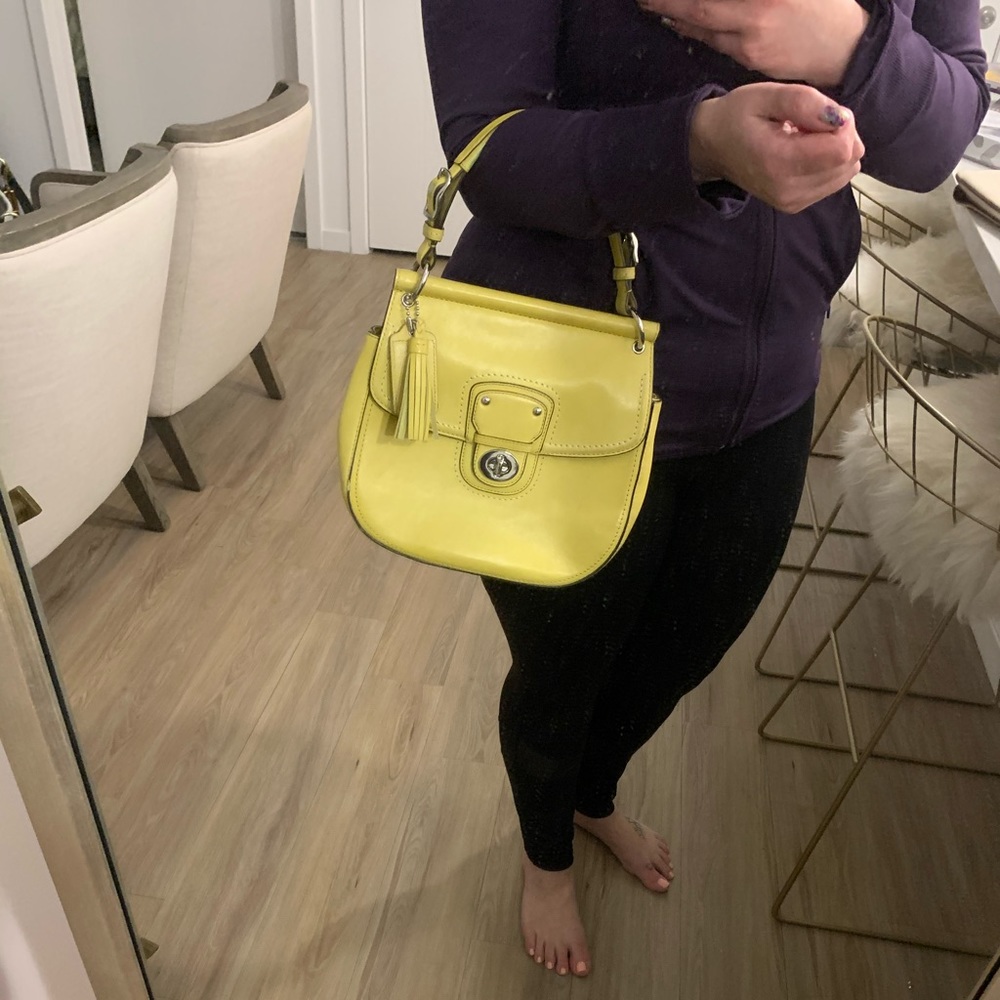 Cute bright yellow Coach Crossbody